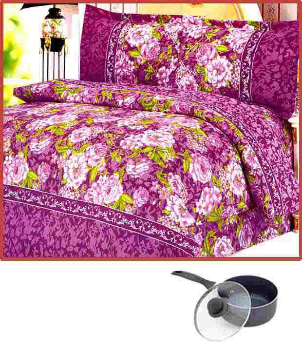 Sabana Soft & Snug Bed Sheet With 2 Pillow Covers & Free Utility Pan