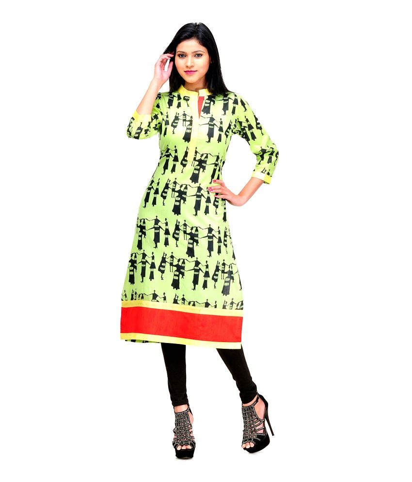 printed long kurti pattern