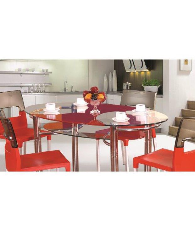 Supreme Diva Chair Set Of 6 Red With Light Black Buy Supreme Diva Chair Set Of 6 Red With Light Black Online At Best Prices In India On Snapdeal