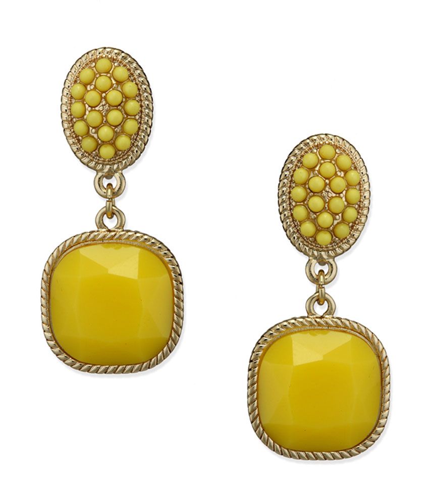 Fayon Yellow Stone Earrings: Buy Online @ Rs.240 /- on Snapdeal | Item ...