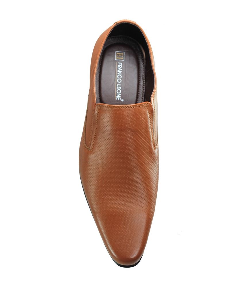 franco leone tan formal shoes