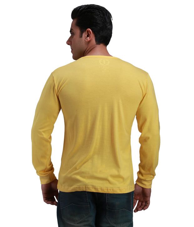 Inkovy Yellow Full Cotton V Neck T Shirt Buy Inkovy Yellow Full 