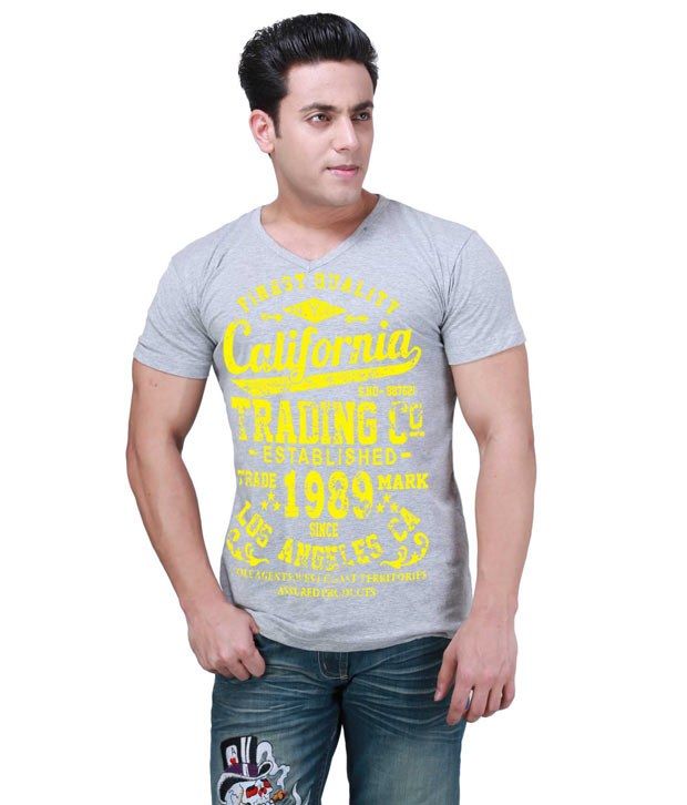 mens grey v neck t shirts