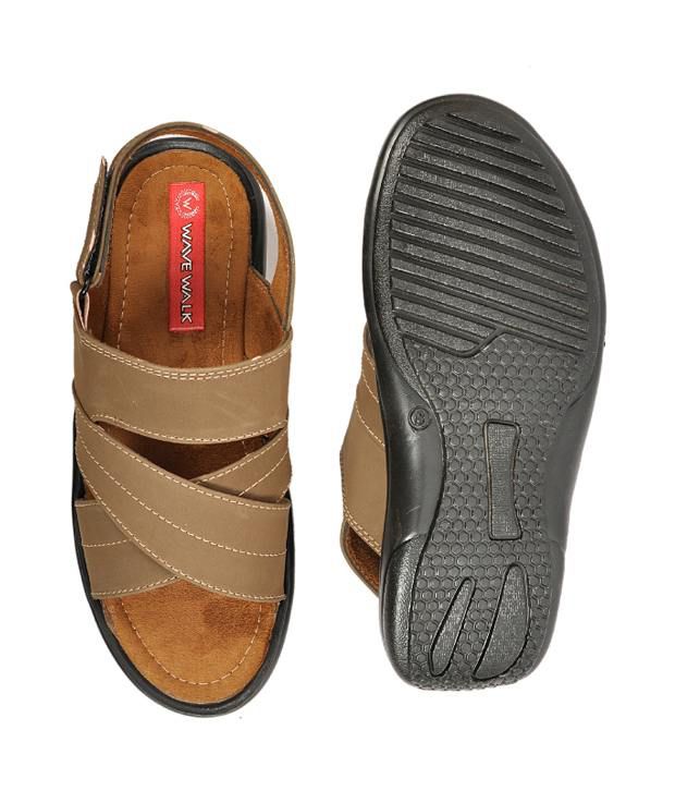 Wave Walk Khaki Sandals - Buy Wave Walk Khaki Sandals Online at Best ...