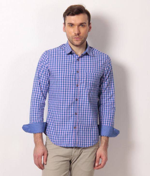Silver Streak Combo of Blue Checkered Shirt & Beige Chinos - Buy Silver ...
