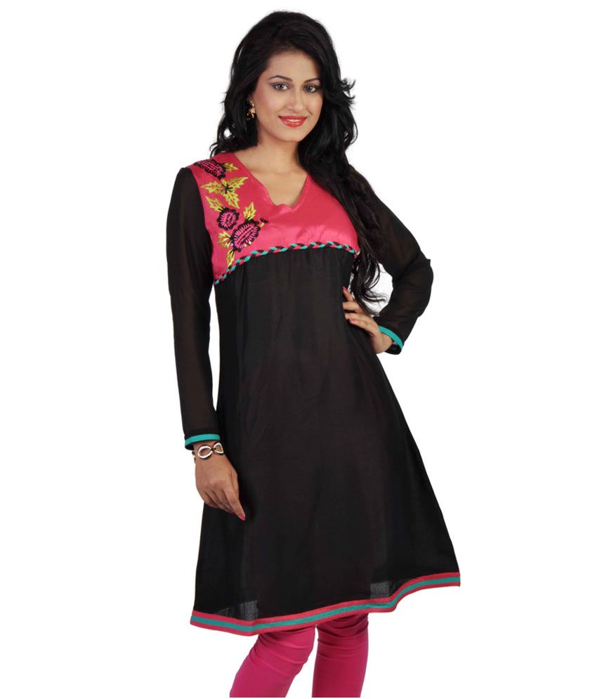 Attire Black Red Kurti - Buy Attire Black Red Kurti Online at Best ...