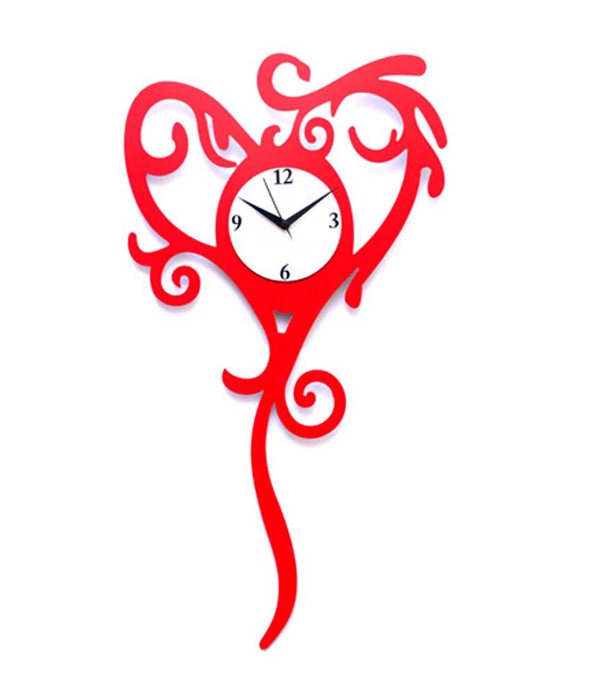 Fiestar Heart Shaped Wall Clock Buy Fiestar Heart Shaped Wall Clock At Best Price In India On Snapdeal