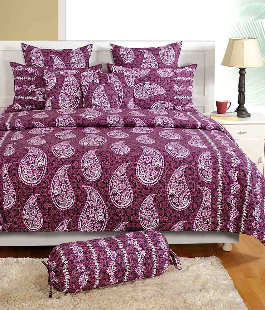 Swayam Signature Chic Paisley Double Bed Sheet With 2 Pillow Covers