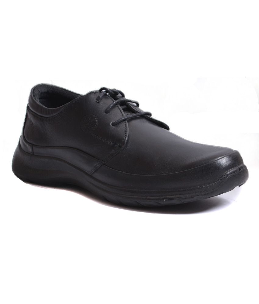 woodland leather black shoes