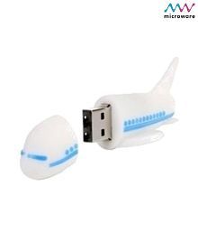 Microware Aeroplane Shape 16GB Pen Drive (White)