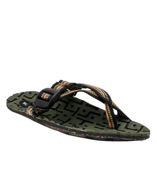 Roony Gusto Green & Black Slippers Price in India- Buy Roony Gusto ...
