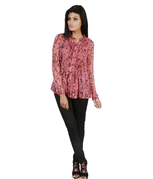 pink and black animal print top