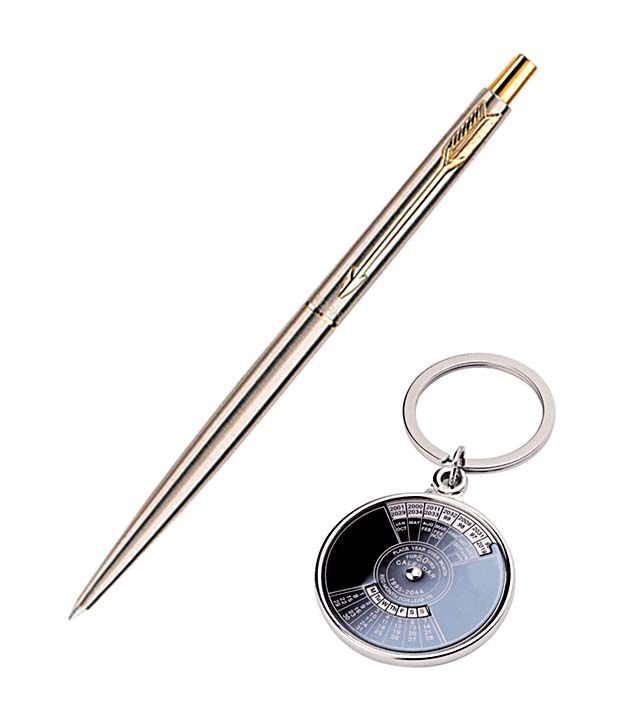     			Parker Gift Set - Parker Classic Stainless Steel GT Ball Pen with Keychain