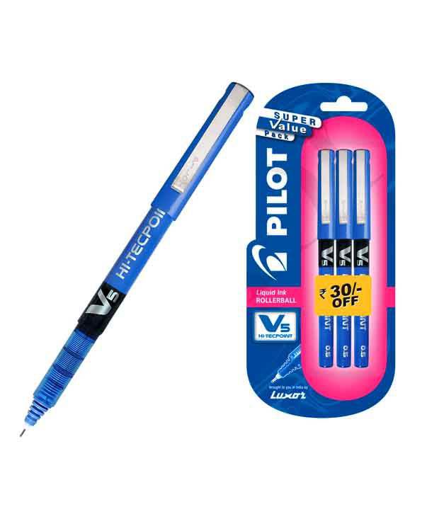     			Pilot V5 Pen (Pack of 3 Blue pen) - Pack of 2