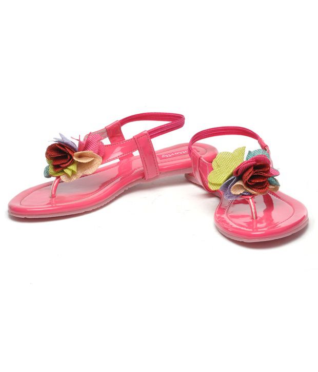 Butterfly Pretty Pink Flat Sandals Price in India- Buy Butterfly Pretty ...
