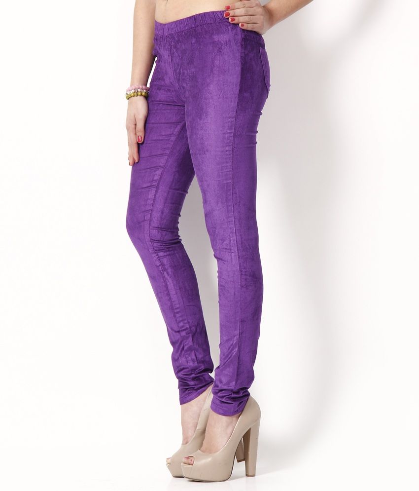 purple jeggings