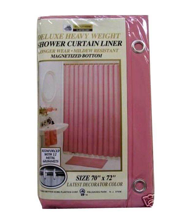 Vinyl Shower Curtain Liner With Magnets, Pink Vinyl Shower Curtain Liner