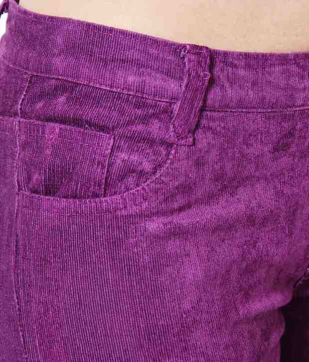 purple corduroy flare pants