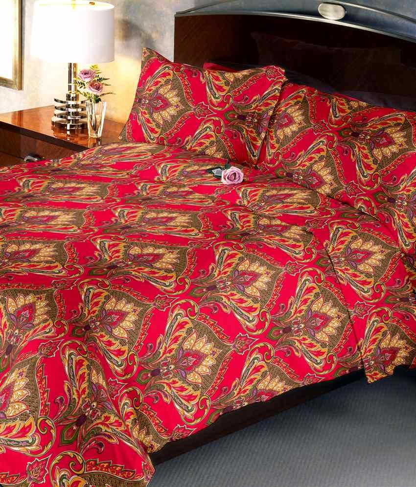 Uber Urban Pretty Paisley Double Bedsheet With 2 Pillow Covers300