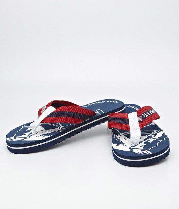 U.S. Polo Assn. Red & Blue Slippers Price in India- Buy U.S. Polo Assn ...