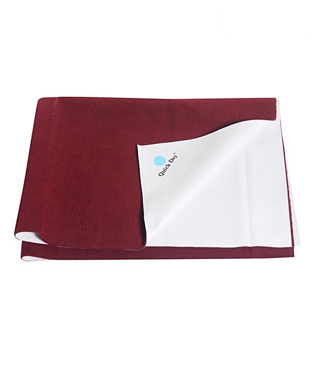     			Quick Dry Plain Waterproof Maroon Double Bed Cover Rubber Sheet