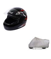 Autofurnish - Bike Biker Safety Combo Bike Body Cover + Full Face Helmet