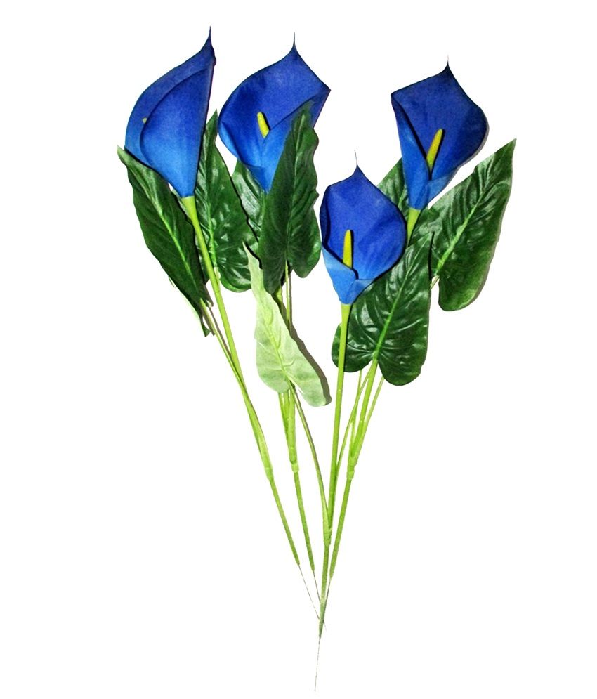 Fourwalls Blue Calla Lily Artificial Flower Set of 4 Buy Fourwalls