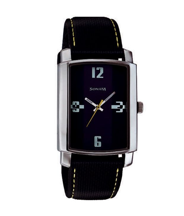 sonata rectangular watch