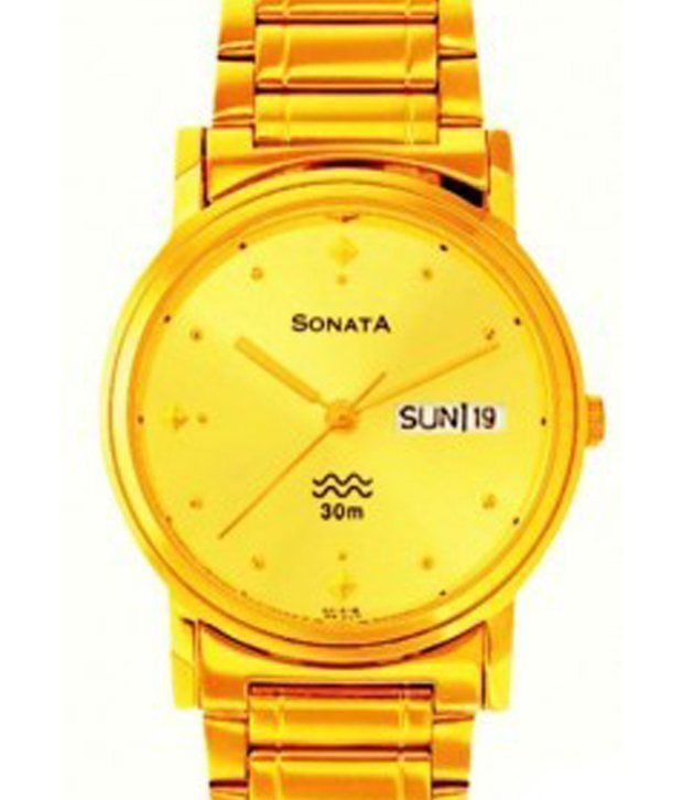 sonata white watch