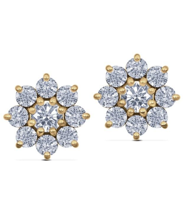 Caratlane Clic Nine Stone Studs 18 Kt Certified Real Caratlane Clic Nine Stone Studs 18 Kt Certified Real