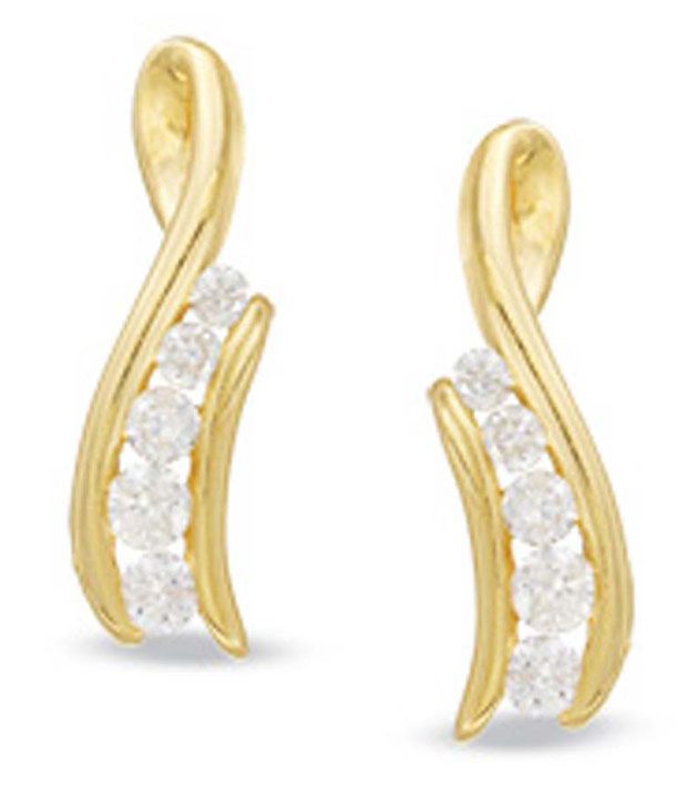 INT 14kt White Gold 0.50ct. Ten Diamond Earrings