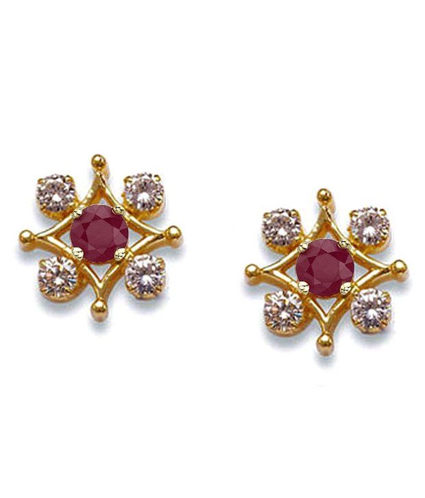 Sanskruti Daily Wear Diamond Ruby Studs Sanskruti Daily Wear Diamond Ruby Studs