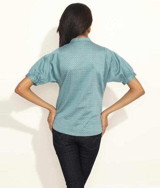 Buy Wills Lifestyle Blue Poly Cotton Shirt Online at Best ...