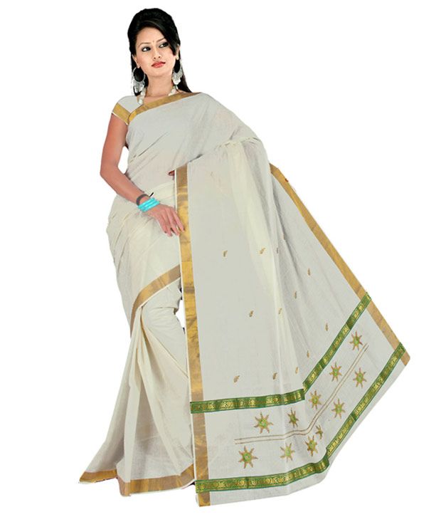 White cotton embroidery saree  buy white cotton embroidery saree