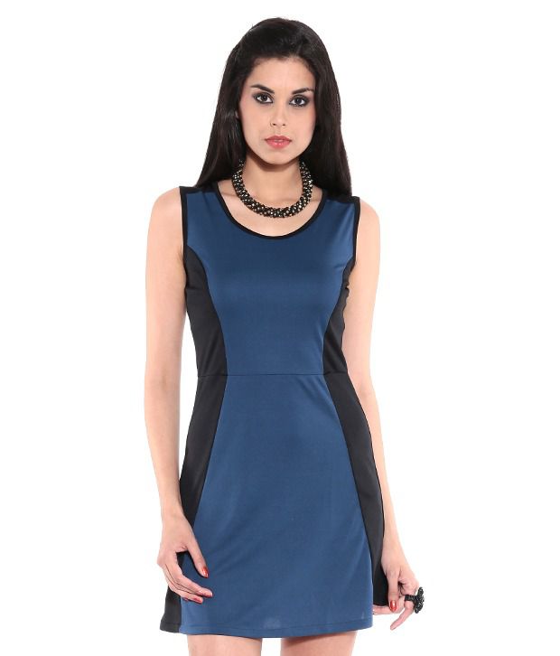 At499 Blue Polyester Dresses - Buy At499 Blue Polyester Dresses Online ...