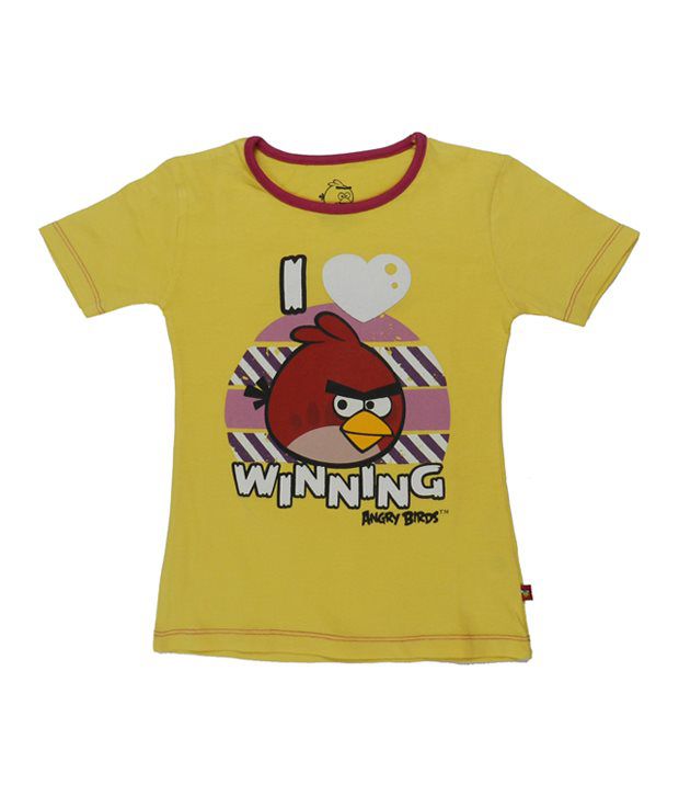 Angry Birds Yellow I Love Winning T-Shirt For Boys - Buy Angry Birds ...