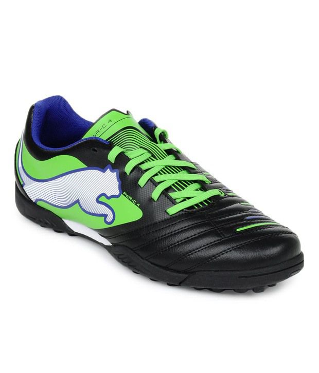 puma black and green sport shoes 
