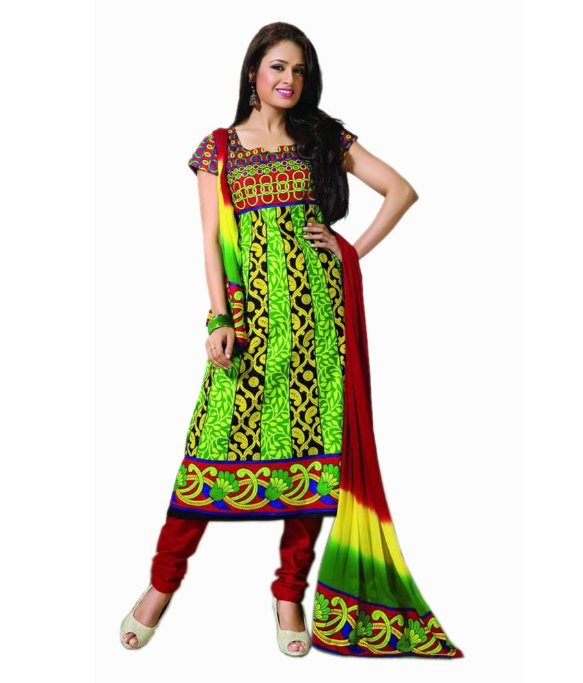 Shop Rajasthan Multi Color Cotton Unstitched Dress Material - Buy Shop ...