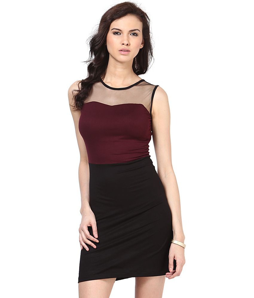 Besiva Maroon Polyester One Piece Short Western Dress Buy Besiva Maroon Polyester One Piece Short Western Dress Online At Best Prices In India On Snapdeal