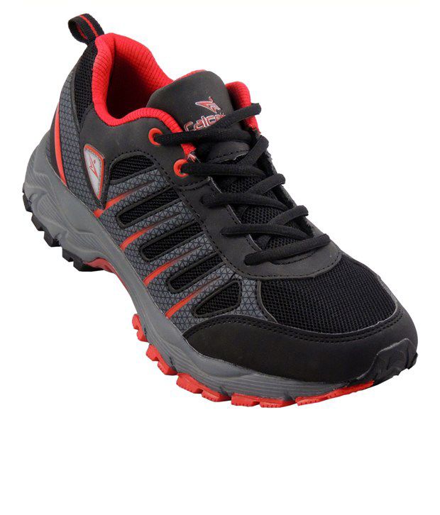 Calcetto BLack & Red Sport Shoes Price in India- Buy Calcetto BLack ...
