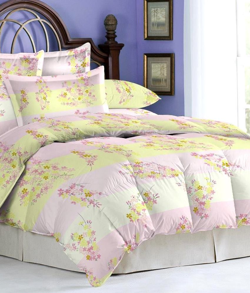 Bombay Dyeing Multi Floral Cotton Double Bedsheet With 2 Pillow Covers