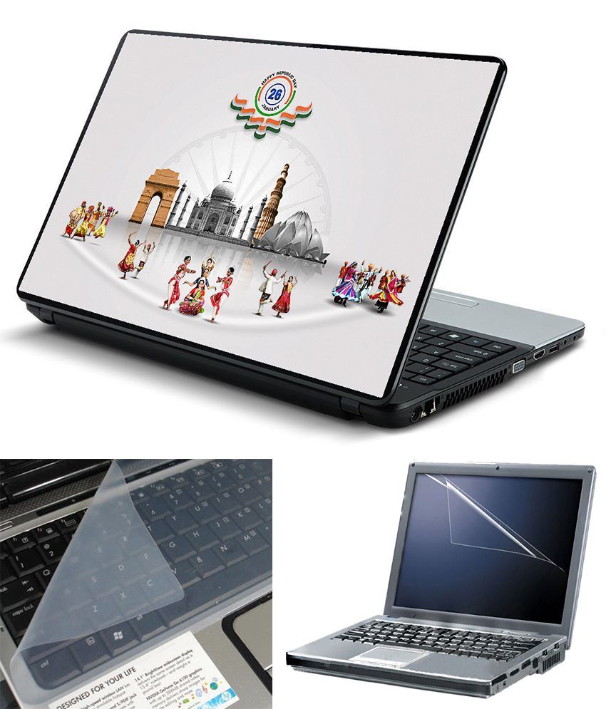 FineArts 3 in 1 Textured Laptop Skin Pack Incredible India Printed