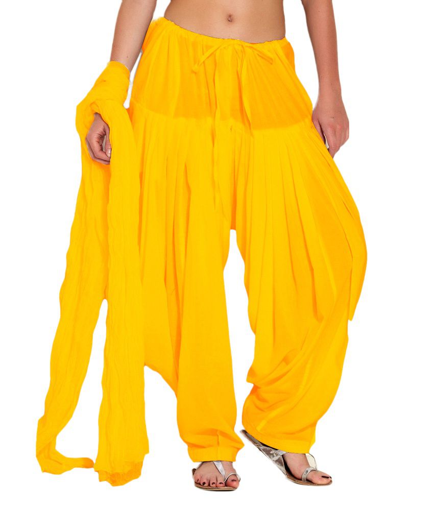 SHILIMUKH Yellow Cotton Patialas Price in India - Buy SHILIMUKH Yellow ...