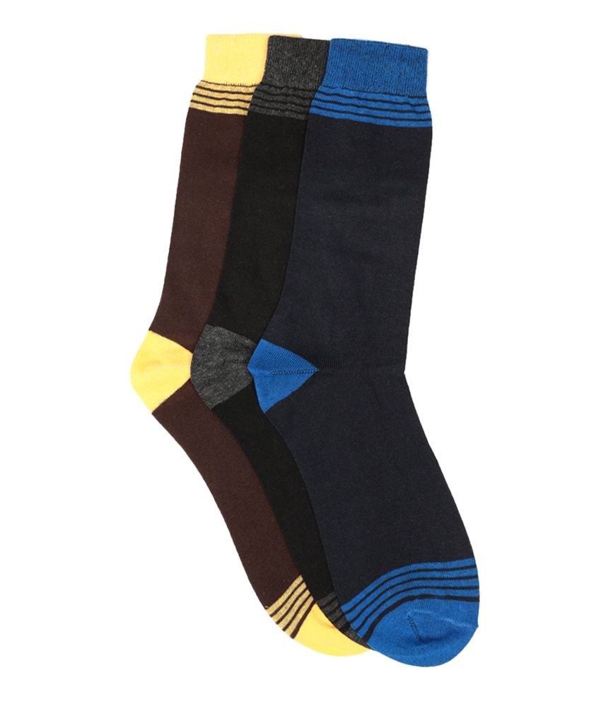 Marc Plain With Multi Toe Full Length Socks For Men PO3: Buy Online at ...