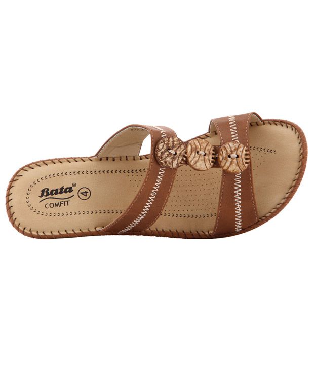 Bata Comfit Brown Wedge Heel Sandals - Buy Bata Comfit Brown Wedge Heel ...