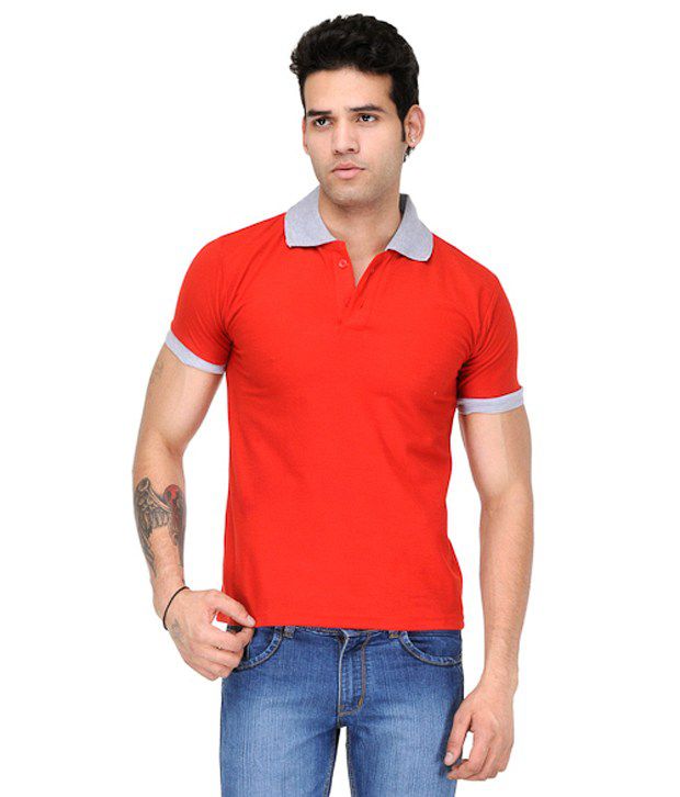 TSX Red Half Polo T-Shirt - Buy TSX Red Half Polo T-Shirt Online at Low ...