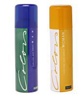 Benetton Perfume Deo Spray Couple Set Colors Blue and Yellow 200ml each