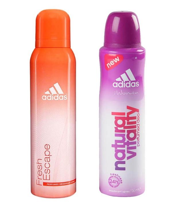 Adidas Women Deodorant Set of 2 (Fresh Escape, Natural Vitality) 150 ml