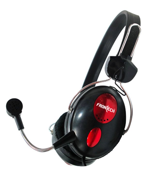     			Frontech jii-1936 On Ear Headset with Mic Black & red