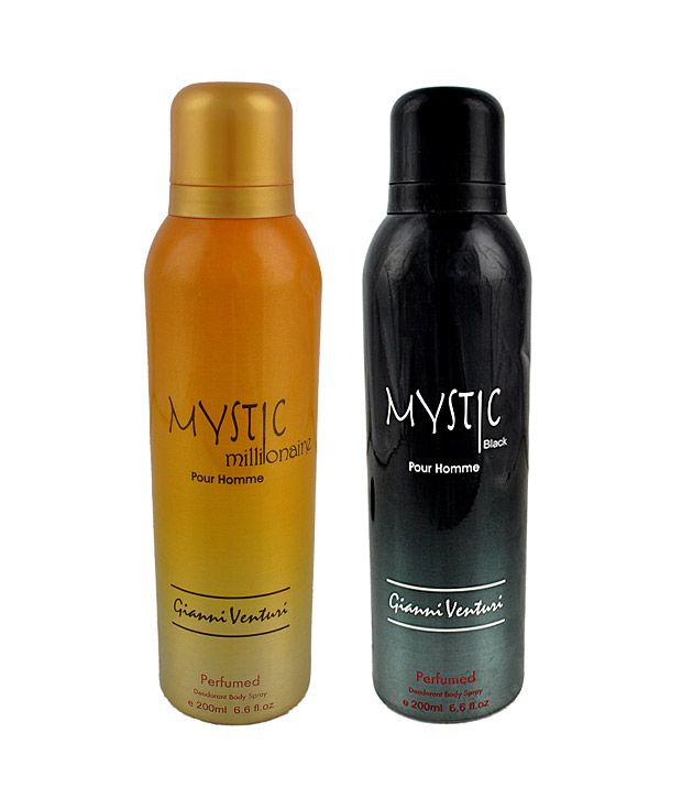 Gianni Venturi Mystic Set Of 2 Gold Black Men Deodorants 200ml